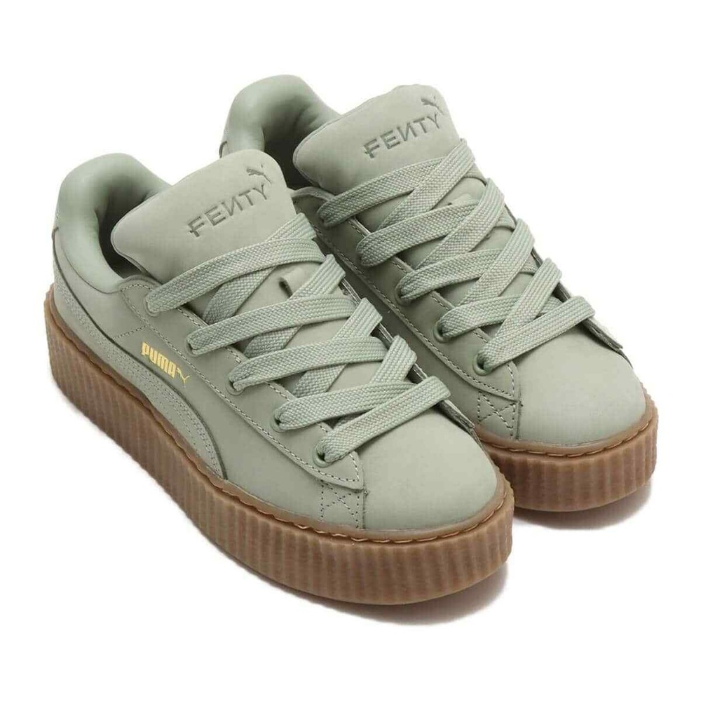 Fenty x‎ Puma Creeper Phatty sneakers Nubuck Green Fog Puma Gold Gum kids 4.5